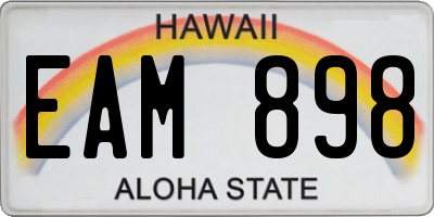 HI license plate EAM898