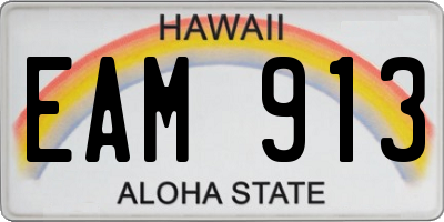 HI license plate EAM913