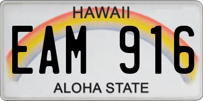 HI license plate EAM916