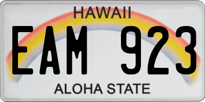HI license plate EAM923