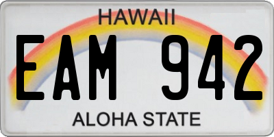 HI license plate EAM942