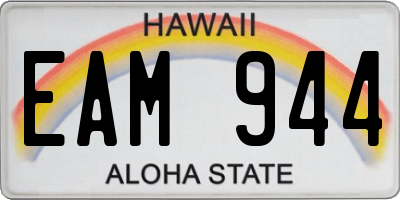 HI license plate EAM944