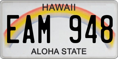 HI license plate EAM948