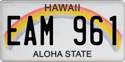HI license plate EAM961