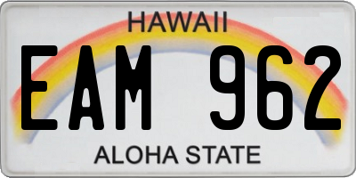 HI license plate EAM962