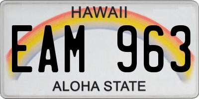 HI license plate EAM963