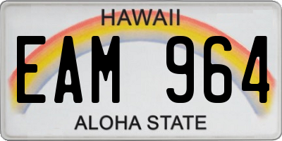 HI license plate EAM964