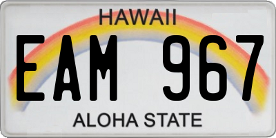 HI license plate EAM967