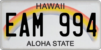 HI license plate EAM994