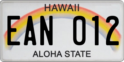 HI license plate EAN012