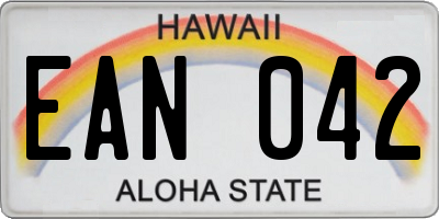 HI license plate EAN042