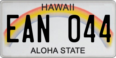 HI license plate EAN044