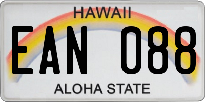 HI license plate EAN088