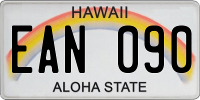 HI license plate EAN090