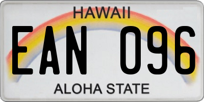 HI license plate EAN096