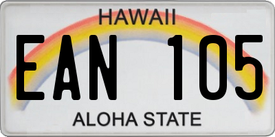 HI license plate EAN105