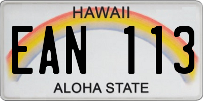 HI license plate EAN113