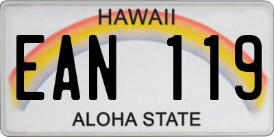 HI license plate EAN119