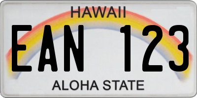 HI license plate EAN123