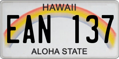 HI license plate EAN137