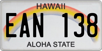 HI license plate EAN138