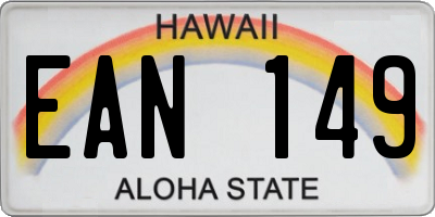 HI license plate EAN149