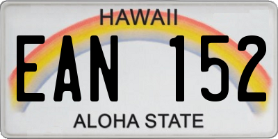 HI license plate EAN152