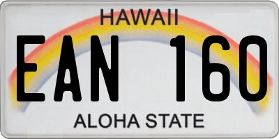 HI license plate EAN160