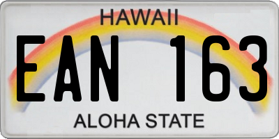 HI license plate EAN163