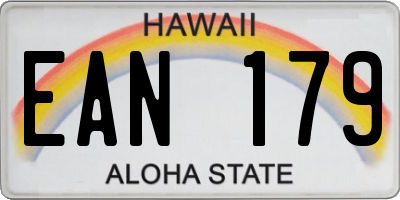 HI license plate EAN179