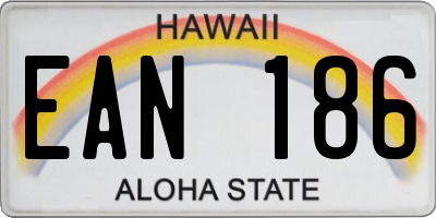 HI license plate EAN186