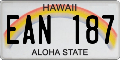 HI license plate EAN187