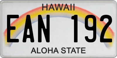 HI license plate EAN192