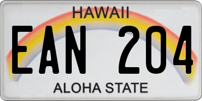 HI license plate EAN204