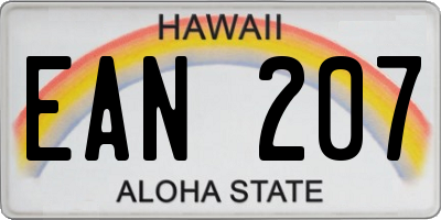 HI license plate EAN207