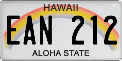 HI license plate EAN212