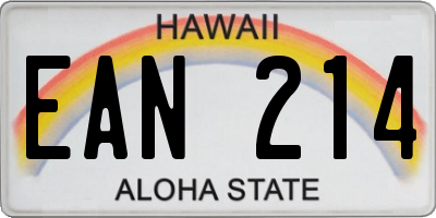 HI license plate EAN214