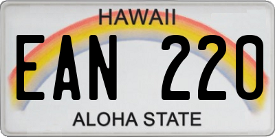 HI license plate EAN220