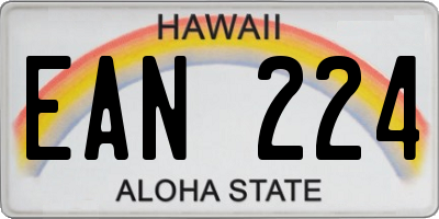 HI license plate EAN224