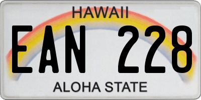 HI license plate EAN228