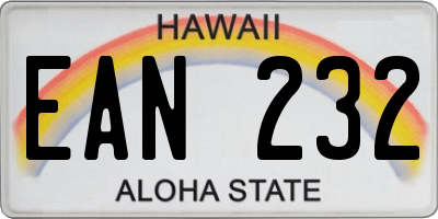 HI license plate EAN232