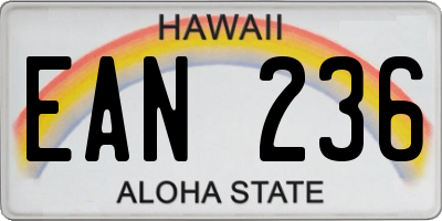 HI license plate EAN236