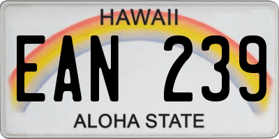 HI license plate EAN239