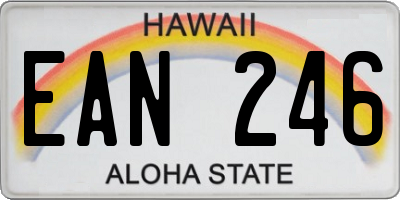 HI license plate EAN246