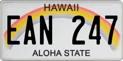 HI license plate EAN247