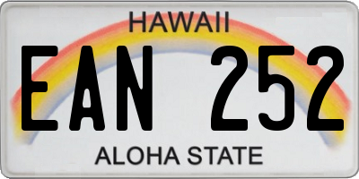 HI license plate EAN252