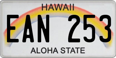 HI license plate EAN253