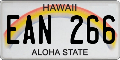 HI license plate EAN266