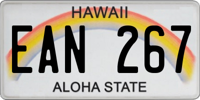 HI license plate EAN267