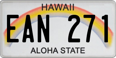 HI license plate EAN271